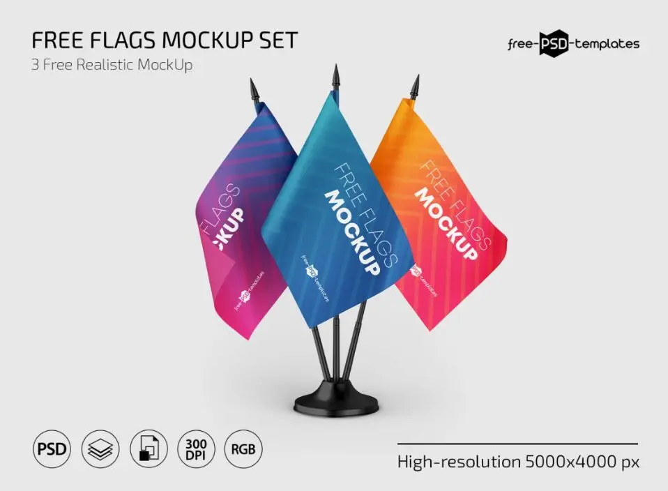 10 Best Realistic Flag Mockups For Free Download